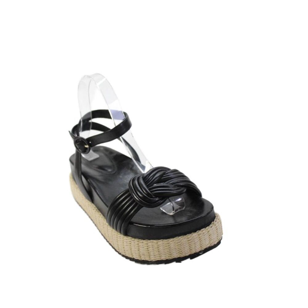 Alexandre Birman Women's Open Toe Ankle Buckle Platform Sandals Black Size 38